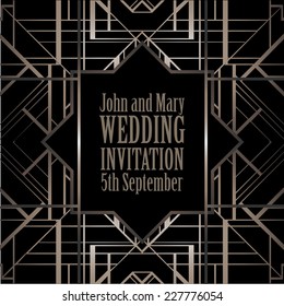 Art deco style wedding invitation background