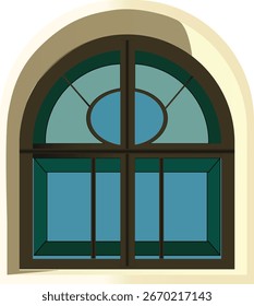 Estilo Art Deco Janela Ilustração Vetor - Projeto arquitetônico geométrico elegante