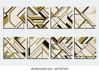 Art deco styled cards. Gold and black, classic templatess