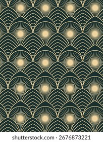 Art Deco Sunburst Geometric Pattern
