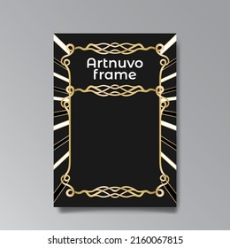 Art Deco template golden-black white, A4 page, menu, card, invitation, Sun and city lights in a Art DecoArt Nuevo style, beautiful background, luxury invite. Retro mystic and occult flyer