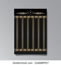 Art Deco template golden-black white, A4 page, menu, card, invitation, Sun and city lights in a Art DecoArt Nuevo style, beautiful background, luxury invite. Retro mystic and occult flyer