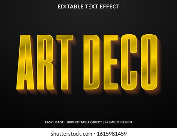art deco text effect template with retro type style and bold text concept use for brand label and logotype 