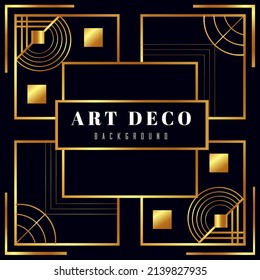 Art deco theme background with black and gold colors suitable for website headers or social media banner templates