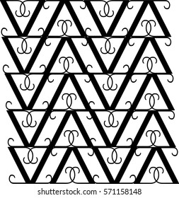 Art Deco Trellis Chevron Black