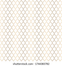 Art deco trellis lines seamless pattern vector graphic design. Geometric art deco wallpaper interior repeating pattern with gold lines shapes on white. Vintage royal style.