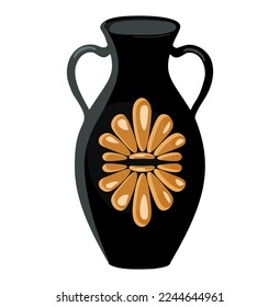 art deco vase. Interior Design. Dishes in art deco style. Flower vase.Vector element isolated on white background.