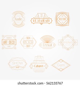 Art Deco Vector Badges Logos Set