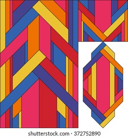 Art deco vector colored geometric pattern. Art deco stained glass pattern. Abstract pattern.