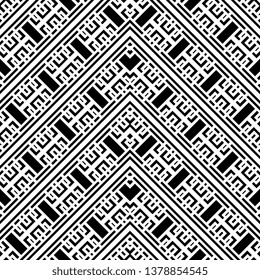 Art Deco Vector damask seamless retro pattern background oriental spiral check cross lattice tracery frame line black and white