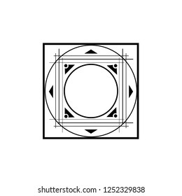 Art deco vector frame, Linear logo design. Element for boutique, restaurant, menu, hotel