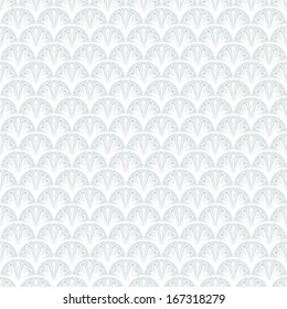 Art Deco Vector Geometric Pattern In Silver White. Seamless Texture For Web, Print, Wallpaper, Christmas Gift Wrapping, Home Decor, Winter Fashion, Wedding Invitation Background, Textile Design