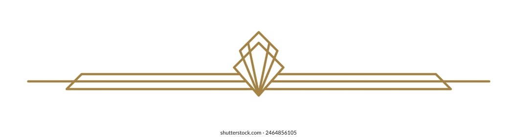 Art deco vector line text divider. Holiday border horizontal line shape icon for decorative business element, greeting card, invitation. design illustration