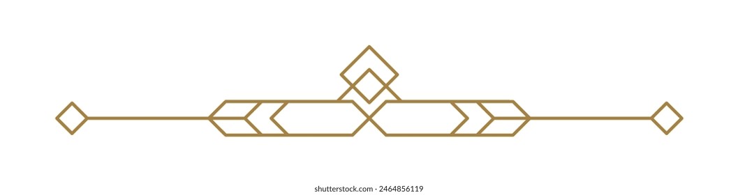 Art deco vector line text divider. Holiday border horizontal line shape icon for decorative business element, greeting card, invitation. design illustration