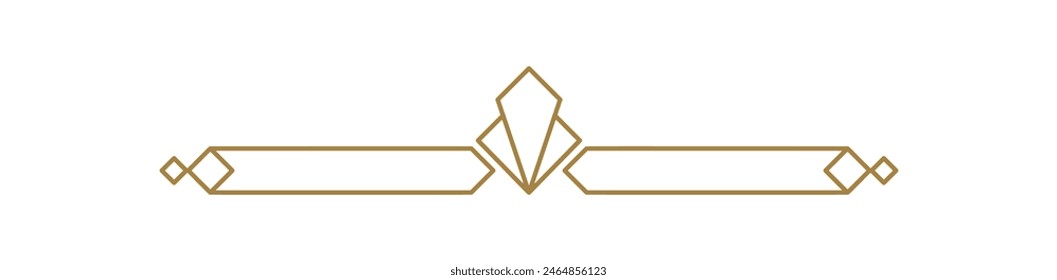 Art deco vector line text divider. Holiday border horizontal line shape icon for decorative business element, greeting card, invitation. design illustration
