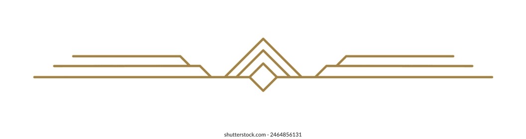 Art deco vector line text divider. Holiday border horizontal line shape icon for decorative business element, greeting card, invitation. design illustration