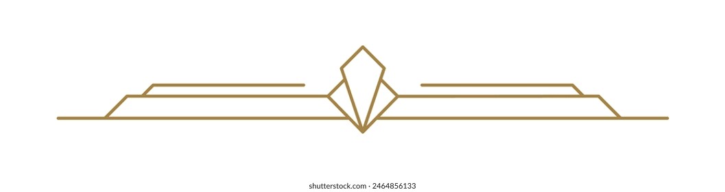 Art deco vector line text divider. Holiday border horizontal line shape icon for decorative business element, greeting card, invitation. design illustration