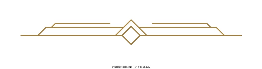 Art deco vector line text divider. Holiday border horizontal line shape icon for decorative business element, greeting card, invitation. design illustration