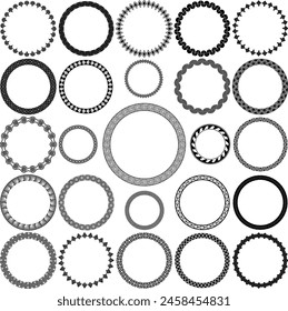 Art Deco vector round border collection 2 