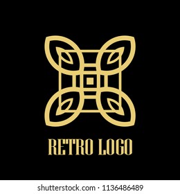 art deco vintage badge logo design vector illustration