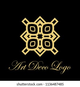 art deco vintage badge logo design vector illustration