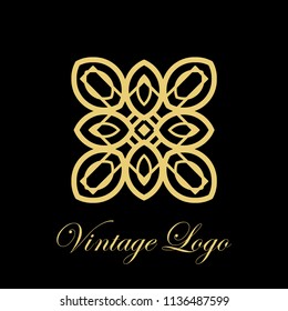 art deco vintage badge logo design vector illustration