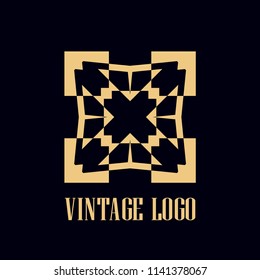 Art deco vintage badge logo. Retro design. Vector illustration