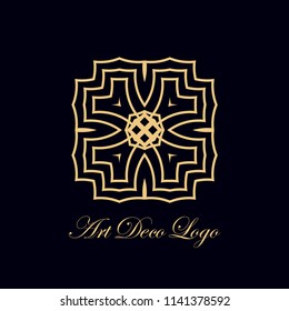 Art deco vintage badge logo. Retro design. Vector illustration