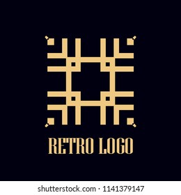 Art deco vintage badge logo. Retro design. Vector illustration