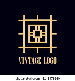 Art deco vintage badge logo. Retro design. Vector illustration
