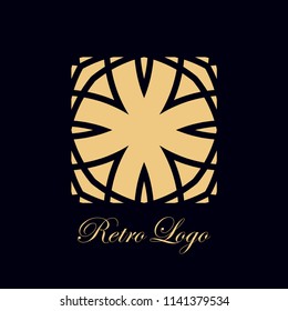 Art deco vintage badge logo. Retro design. Vector illustration