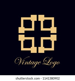 Art deco vintage badge logo. Retro design. Vector illustration