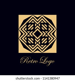 Art deco vintage badge logo. Retro design. Vector illustration