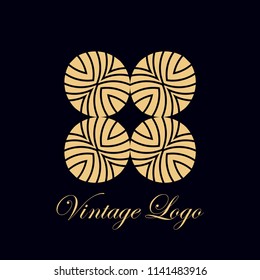 Art deco vintage badge logo. Retro design. Vector illustration