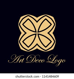 Art deco vintage badge logo. Retro design. Vector illustration