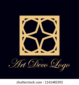 Art deco vintage badge logo. Retro design. Vector illustration