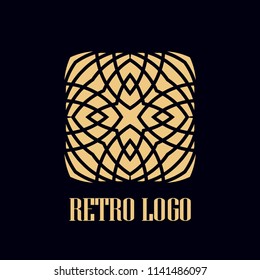 Art deco vintage badge logo. Retro design. Vector illustration