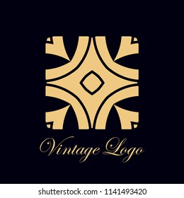 Art deco vintage badge logo. Retro design. Vector illustration