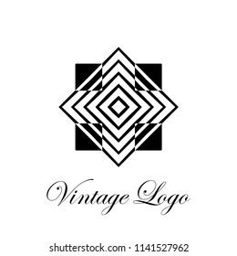 Art deco vintage badge logo. Retro design. Vector illustration