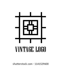 Art deco vintage badge logo. Retro design. Vector illustration