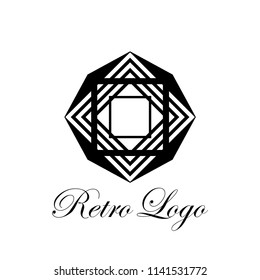 Art deco vintage badge logo. Retro design. Vector illustration