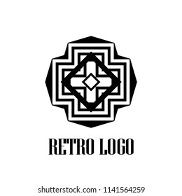 Art deco vintage badge logo. Retro design. Vector illustration