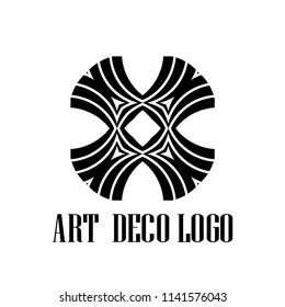 Art deco vintage badge logo. Retro design. Vector illustration