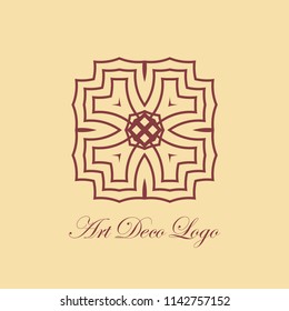 Art deco vintage badge logo. Retro design. Vector illustration