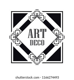 Art deco vintage badge logo design vector illustration
