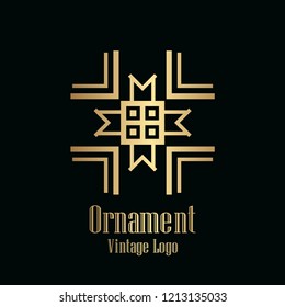 Art deco vintage badge logo retro design vector illustration