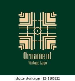 Art deco vintage badge logo retro design vector illustration
