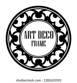 Art deco vintage badge logo frame in retro design vector illustration