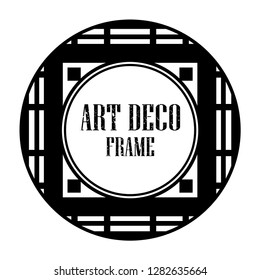 Art deco vintage badge logo frame in retro design vector illustration