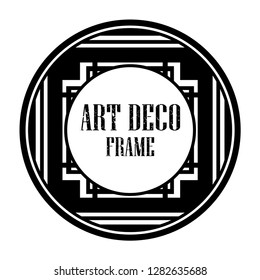 Art deco vintage badge logo frame in retro design vector illustration
